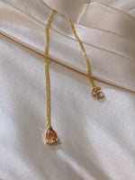 Gold plated ombre peach cz necklace