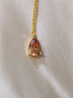 Gold plated ombre peach cz necklace