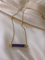 Amethyst bar necklace