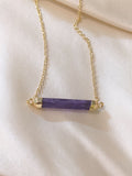 Amethyst bar necklace