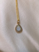 Gold plated opal necklace