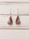 Botswana agate earrings (red)