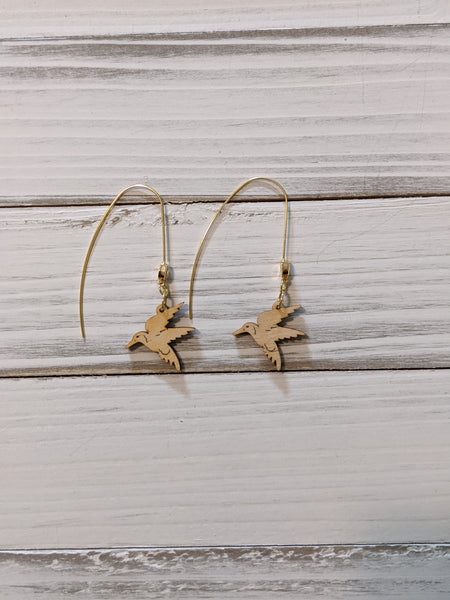 Hummingbird threader earrings