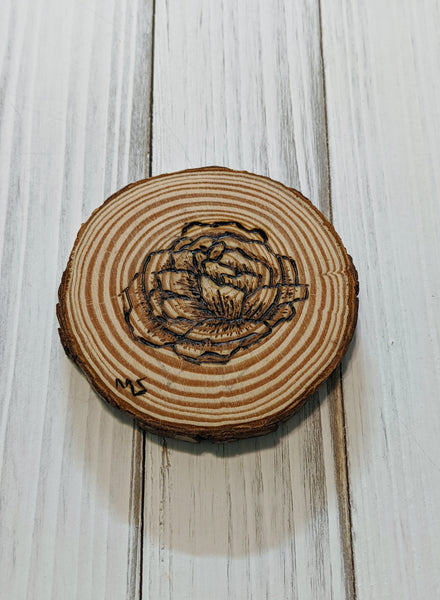 Pyrography rose