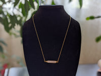 Rose quartz bar necklace