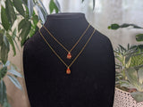 Gold plated ombre peach cz necklace