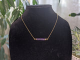 Amethyst bar necklace