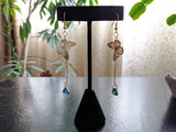 Blue Swarovski butterfly dew drop earrings