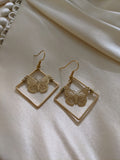 Square butterfly earrings