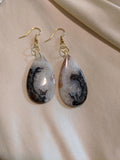 Lace agate teardrop earrings