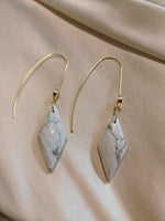 Faceted howlite threader earrings