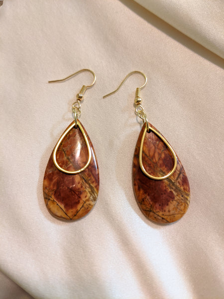 Picasso jasper teardrop earrings