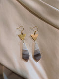 Agate neck tie earrings