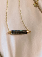 Labradorite bar necklace