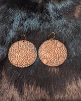 Copper mandala earrings