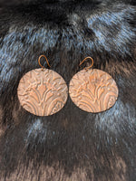 Copper damask earrings