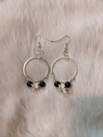 Sterling silver onyx and rattlesnake earrings