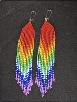 Rainbow beaded earrings