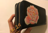 Peony double zip wallet