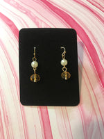 Double bead drop earrings