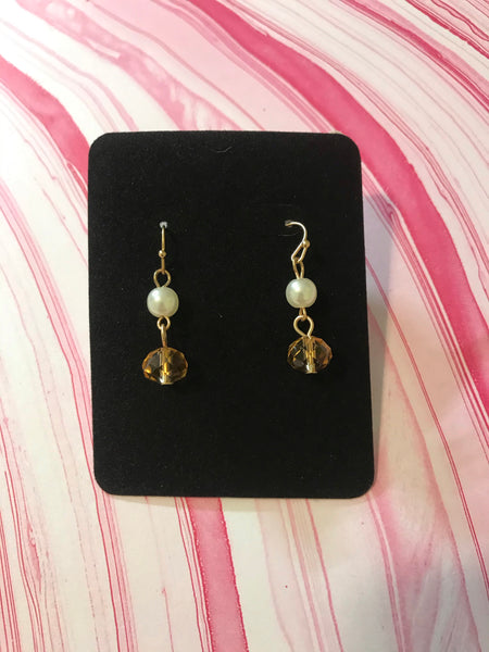 Double bead drop earrings