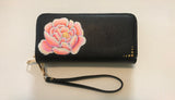 Peony double zip wallet