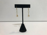 Gold chained topaz Swarovski drop earrings