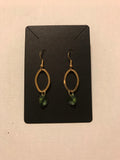 Green Swarovski modern drop earrings