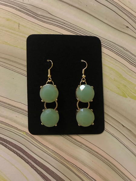 Double stone dangle earrings