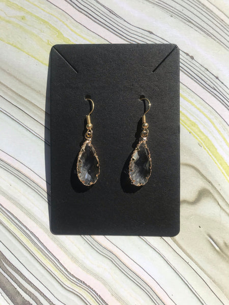 Clear drop earrings