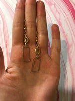 Rectangle drop earrings