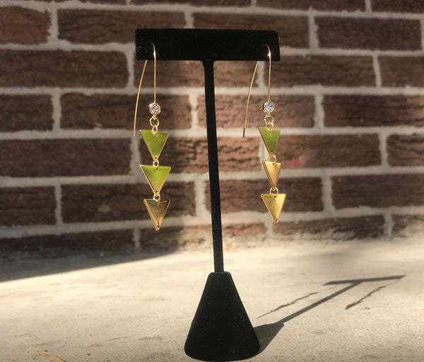 Triangle drop threader earrings